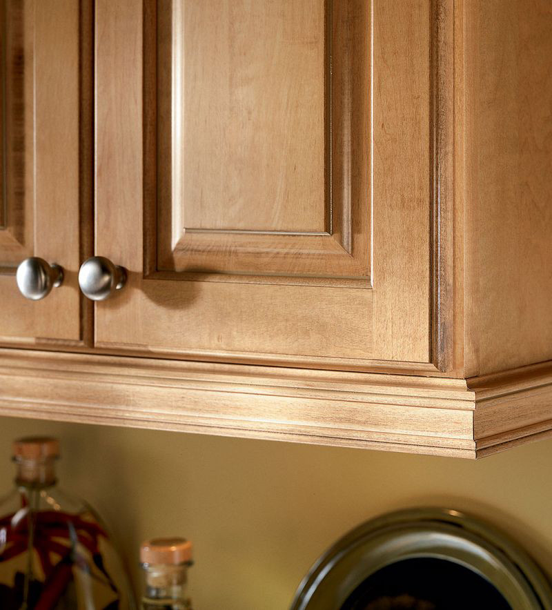 Inset Light Rail shown in Honey Spice Maple KraftMaid