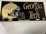 NCAA Collegiate Team License Plate (Georgia Tech Yellow Jackets, Black/Gold) NEW