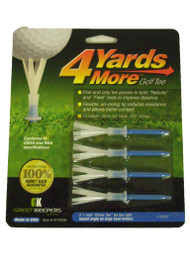 4 More Yards Golf Tees (4pk, 3 1/4" Blue) GreenKeepers NEW