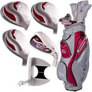 Tour Edge Moda Silk Complete Set (19pc, Silver/Ruby, Ladies) Golf NEW