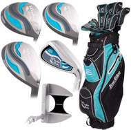 Tour Edge Moda Silk Complete Set (19pc, Black/Blue, Petite, Ladies) Golf NEW