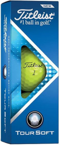 Titleist Tour Soft Golf Balls (Yellow, 3pk) 1 Sleeve 2022 NEW