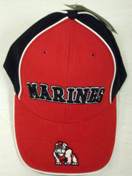 Oarsman U.S. Marines Bulldog Hat (Black/Red, Adjustable) Golf Cap NEW