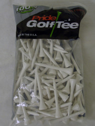 Pride Golf Tees (2.75", White, 3pk, 300 Tees) 100% Solid Hardwood NEW