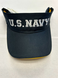 Oarsman Navy Golf Visor (Navy/Yellow) Elastic Golf Hat NEW