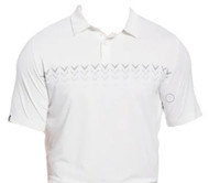 Callaway ECO Polo Shirt (Trademark Chevron Colorblock, Bright White, Large) NEW