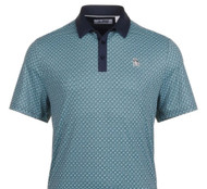 Original Penguin Polo Shirt (All-Over Retro Floral Print, Black Iris, Medium) NEW