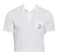 Original Penguin Polo Shirt (Oxford Graphic Print, Bright White, Medium) NEW