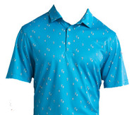 Bermuda Sands Short Sleeve Polo Shirt (Edward, Dark Amalfi, Large) Golf NEW