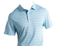Bermuda Sands Short Sleeve Polo Shirt (Adam, Amalfi Blue, Large) Golf NEW