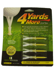 4 More Yards Golf Tees (4pk, 2 3/4" Yellow) GreenKeepers NEW