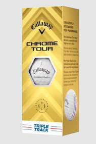 Callaway Chrome Tour Triple Track Golf Balls (White, 3pk) 1 Sleeve 2024 NEW