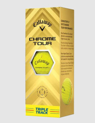 Callaway Chrome Tour Triple Track Golf Balls (Yellow, 3pk) 1 Sleeve 2024 NEW
