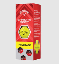 Callaway Chrome Soft Tru Track Golf Balls (Yellow/Black/Red, 3pk) 1 Sleeve 2024 NEW