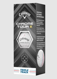 Callaway Chrome Tour X Triple Track Golf Balls (White, 3pk) 1 Sleeve 2024 NEW