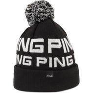 Ping Logo Bobble II Beanie (Black/White, One Size) Golf Hat NEW