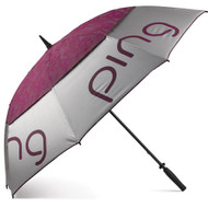 Ping Ladies Golf Umbrella (Silver/Garnet, 62" Double Canopy) NEW