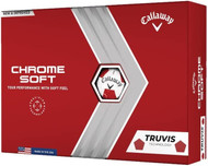 Callaway Chrome Soft Truvis Golf Balls 2022 (White/Red 12pk) NEW