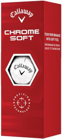 Callaway Chrome Soft Golf Balls (White, 3pk) 1 Sleeve 2022 NEW