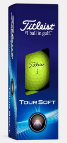 Titleist Tour Soft Golf Balls (Yellow, 3pk) 1 Sleeve 2024 NEW