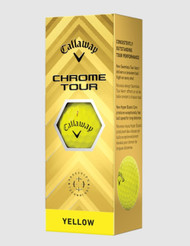 Callaway Chrome Tour Golf Balls (Yellow, 3pk) 1 Sleeve 2024 NEW