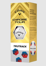 Callaway Chrome Tour Tru Track Golf Balls (White/Red/Blue, 3pk) 1 Sleeve 2024 NEW