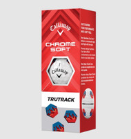 Callaway Chrome Soft Tru Track Golf Balls (White/Blue/Red, 3pk) 1 Sleeve 2024 NEW
