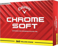 Callaway Chrome Soft 360 Yellow Stripe Golf Balls (Yellow, 12pk) 1dz 2024 NEW