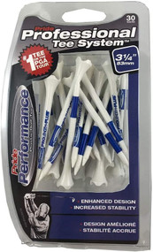 Pride Performance Plastic Golf Tees (3.25",  White/Blue, 30pk) Pro Tee System NEW