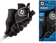 Footjoy RainGrip Golf Gloves (Black, Men's Pair, CADET SMALL) 2018 NEW