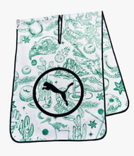 Puma Desert Tour Microfiber Golf Towel (White Glow, Archive Green, 39"x 14") NEW