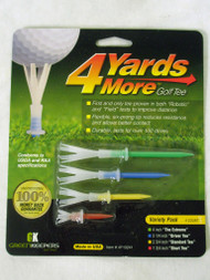 4 More Yards Golf Tees (4pk, Variety Pack 4",3.25",2.75",1.75") GreenKeepers NEW