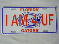 NCAA College License Plate ("I AM 4 UF", Florida Gators) NEW