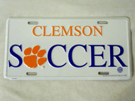 NCAA College License Plate (Clemson Soccer) NEW