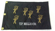 TP Mills Man Golf Flag (Black/Gold, RARE) Prestige NEW