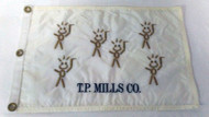 TP Mills Man Golf Flag (White/Gold, RARE) Prestige NEW