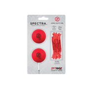 Zero Friction Spectra Two Ball Tees Pack (Neon Red) NEW