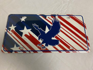 USA American Flag License Plate (Red/White/Blue, Eagle) NEW