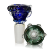  Color Tubing Sprial Twist w Warts Glass Slide Bowl (F75CR-14) Blue & Smoke Black