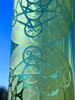 16" Encore Thick Beaker with Color Deep Etch Sand Blast Bong Water Pipe Close up of Neck
