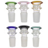 Diamond Edge Color Rim Funnel Glass Slide Bowl 18mm & 14mm (A1901)