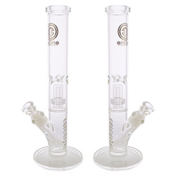 14″ 50mm Clear Straight Tube Water Pipe with Single Matrix Perc