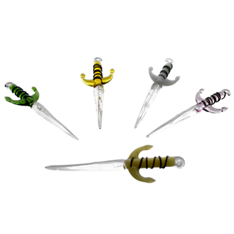 dab tool shaped like a sword - assorted colors made of glass