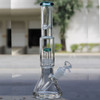 Encore Collection Pounder 12" Stupid Thick Glass Water Pipe Bong Teal Full Body