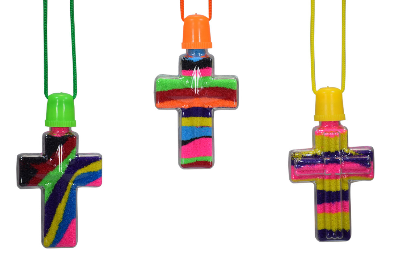 Sand Art Cross Necklace Special Great Fun For All Ages
