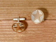 Rimmed Gold Star Cuff Links