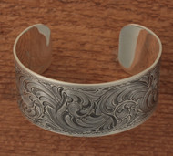 Sterling engraved cuff 1 1/4" wide