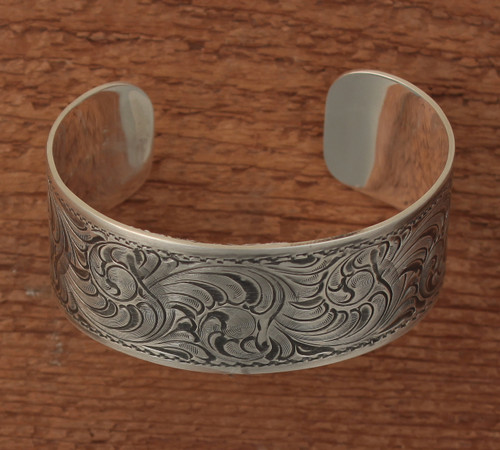Sterling silver engraved cuff 1