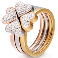 LUXE FOUR HEART RING (316L) S9