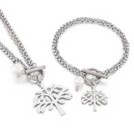 LUXEPEARL TREE OF LIFE SET (STAINLESS STEEL - SILVER)